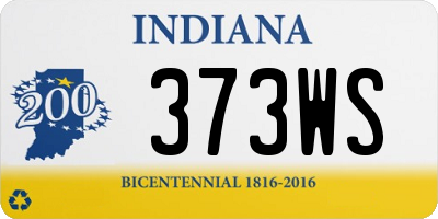 IN license plate 373WS