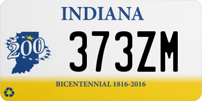 IN license plate 373ZM