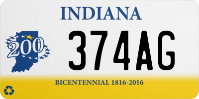 IN license plate 374AG