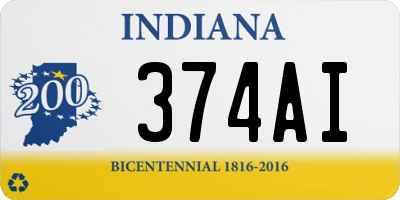 IN license plate 374AI