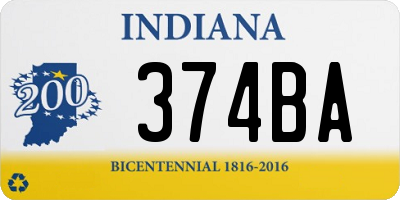 IN license plate 374BA