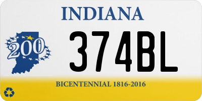 IN license plate 374BL