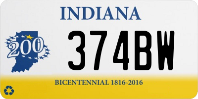 IN license plate 374BW