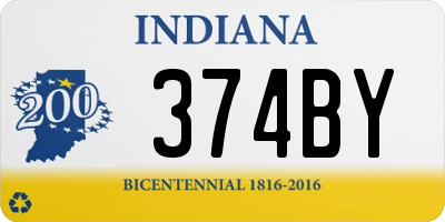 IN license plate 374BY