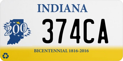 IN license plate 374CA