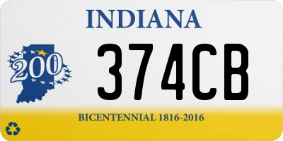 IN license plate 374CB