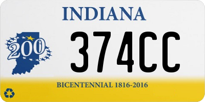 IN license plate 374CC