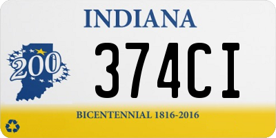 IN license plate 374CI