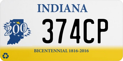 IN license plate 374CP