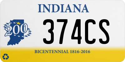 IN license plate 374CS