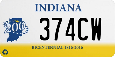 IN license plate 374CW