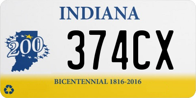 IN license plate 374CX