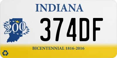 IN license plate 374DF