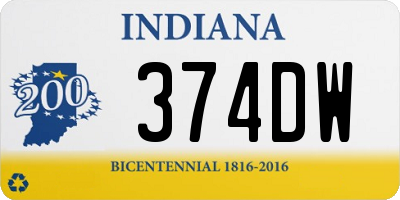 IN license plate 374DW