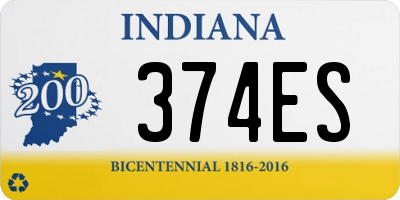 IN license plate 374ES