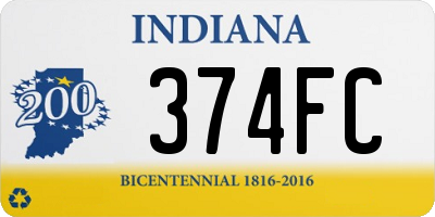 IN license plate 374FC