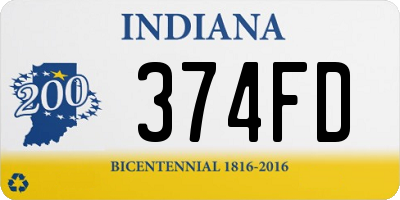 IN license plate 374FD
