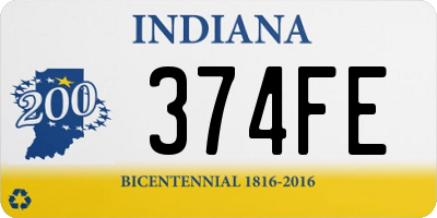 IN license plate 374FE