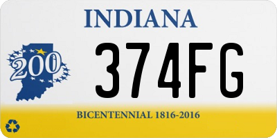 IN license plate 374FG