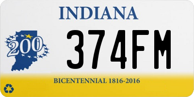 IN license plate 374FM