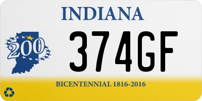 IN license plate 374GF