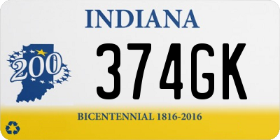 IN license plate 374GK