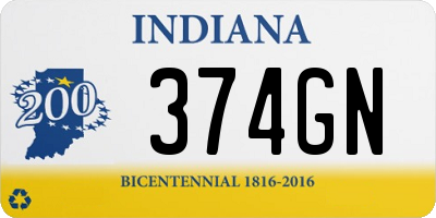 IN license plate 374GN