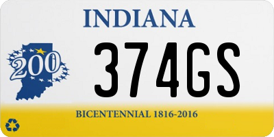 IN license plate 374GS