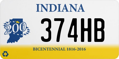 IN license plate 374HB