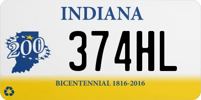 IN license plate 374HL