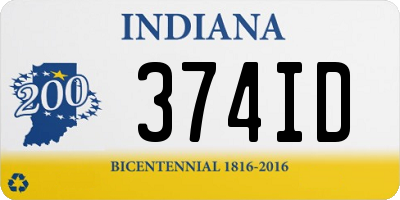 IN license plate 374ID