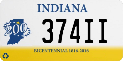 IN license plate 374II