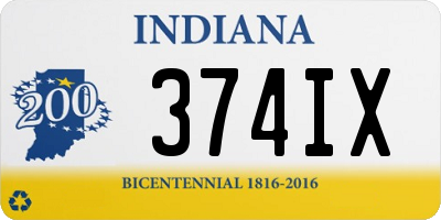 IN license plate 374IX