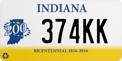 IN license plate 374KK