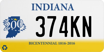 IN license plate 374KN