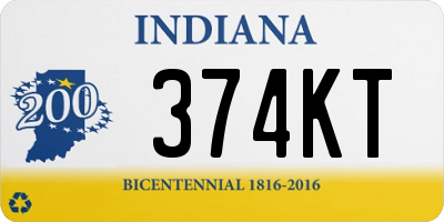 IN license plate 374KT