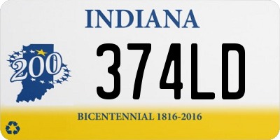 IN license plate 374LD