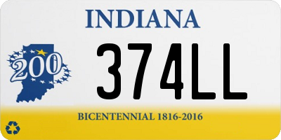 IN license plate 374LL