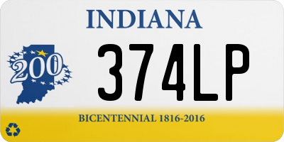 IN license plate 374LP