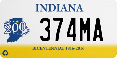 IN license plate 374MA