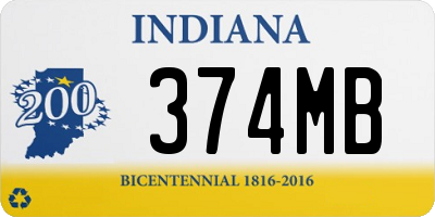 IN license plate 374MB