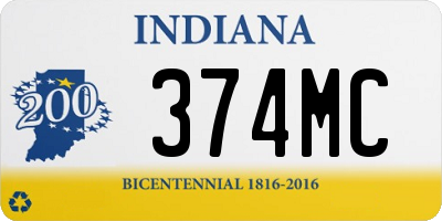 IN license plate 374MC