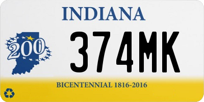 IN license plate 374MK