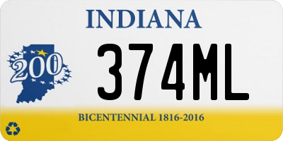 IN license plate 374ML