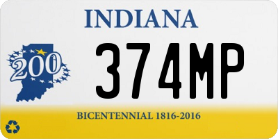 IN license plate 374MP