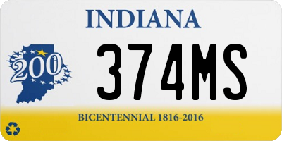 IN license plate 374MS