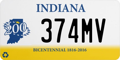 IN license plate 374MV