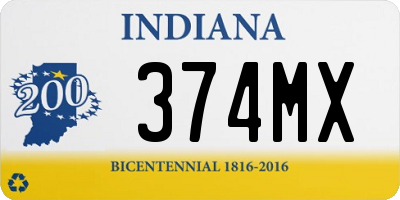 IN license plate 374MX