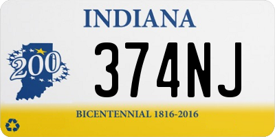 IN license plate 374NJ