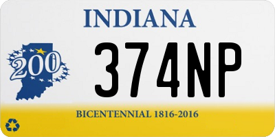 IN license plate 374NP